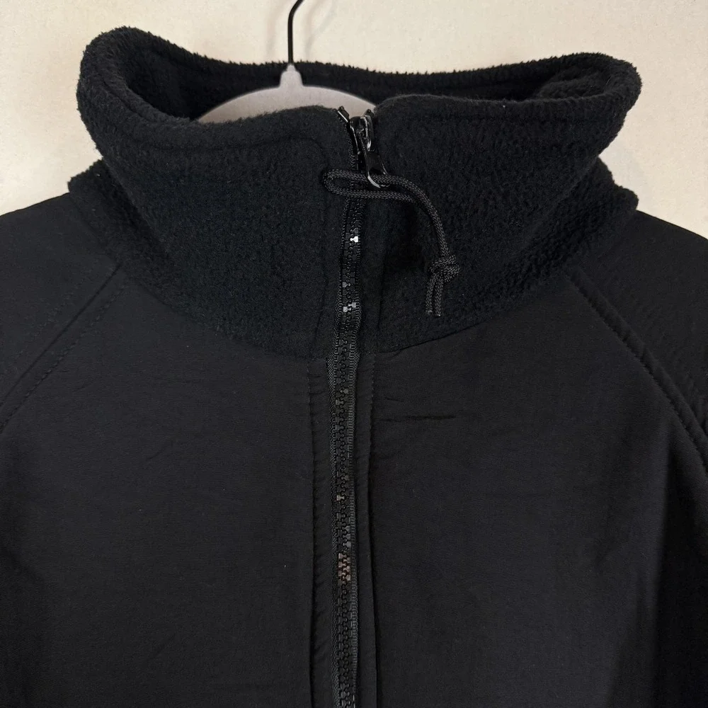 Polartec Jacket Mens Large Black Fleece Full Zip Cold Weather Lined Military
